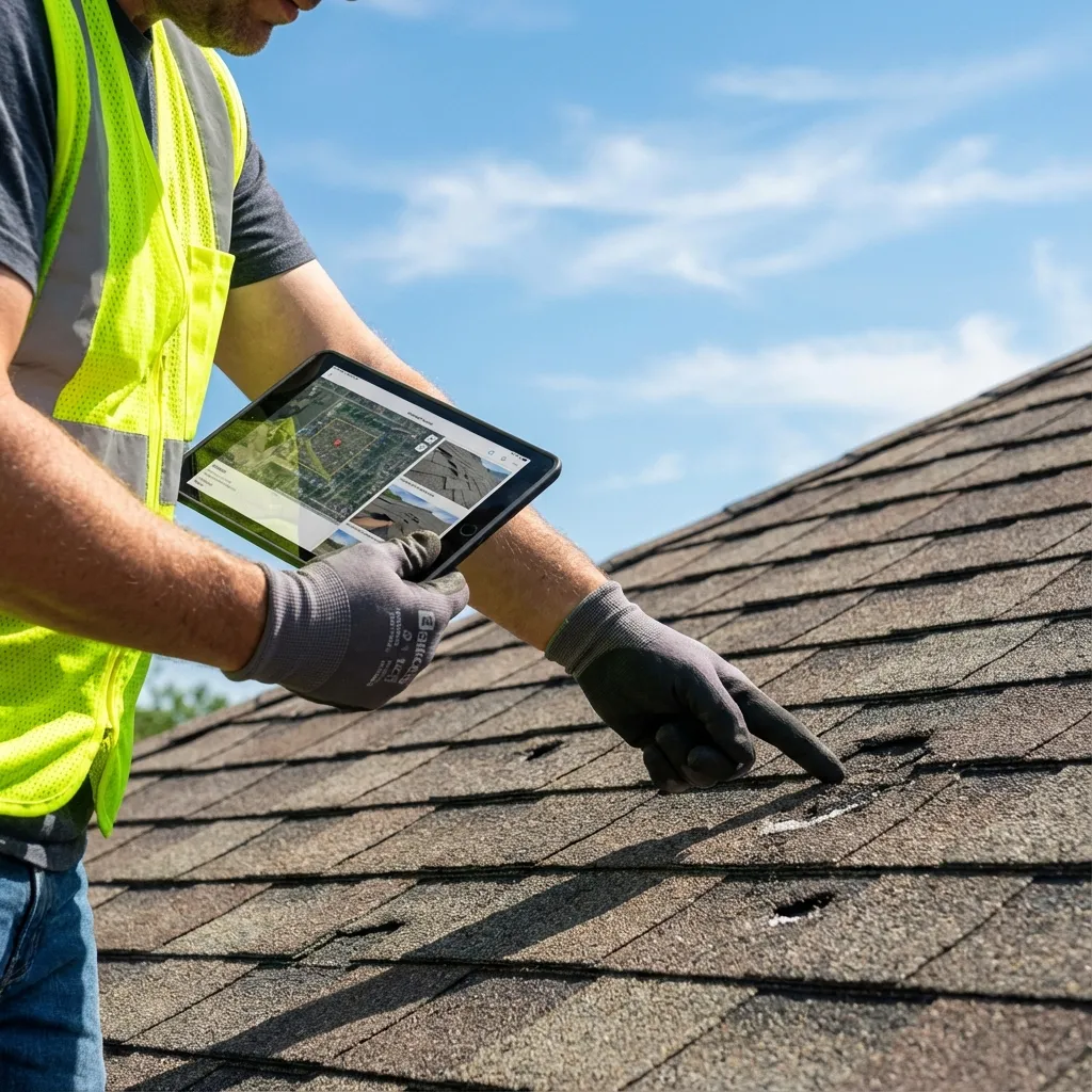 Roof inspection after storm damage