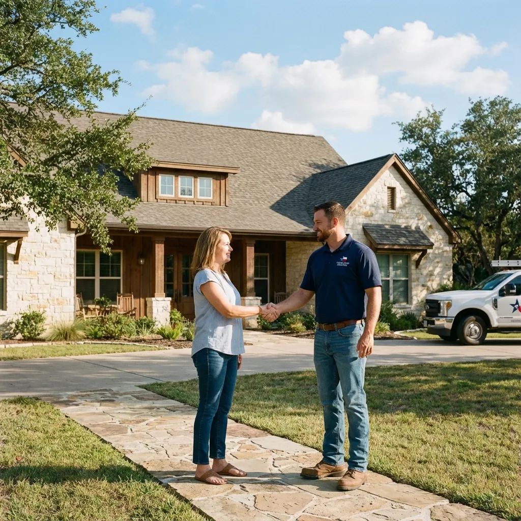 Professional roofer installing shingles
